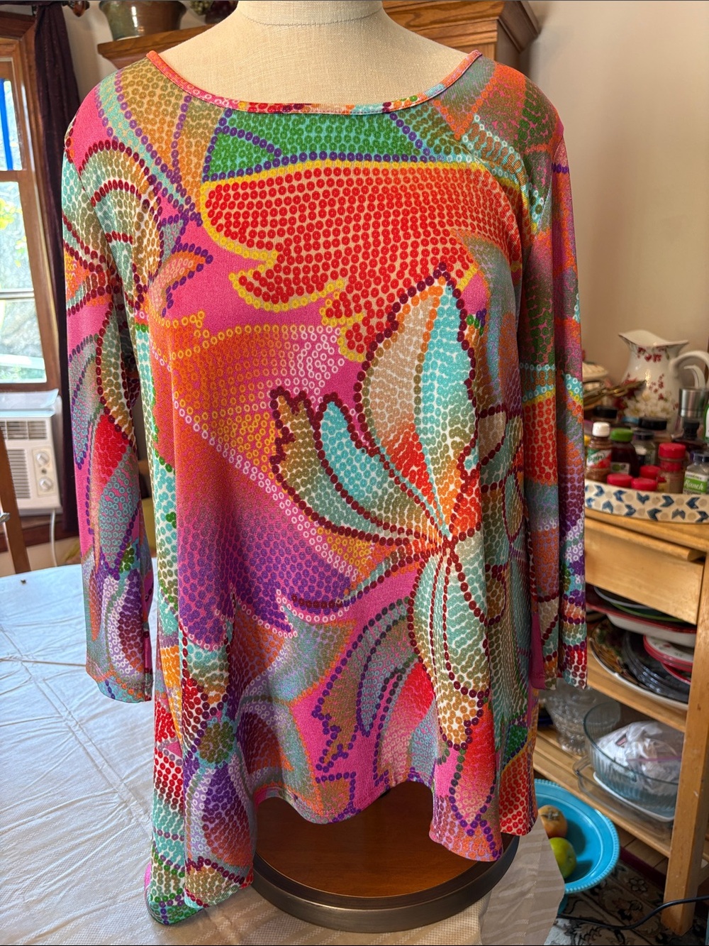 Clara Sun Woo L multicolored print hi/Lo tunic top